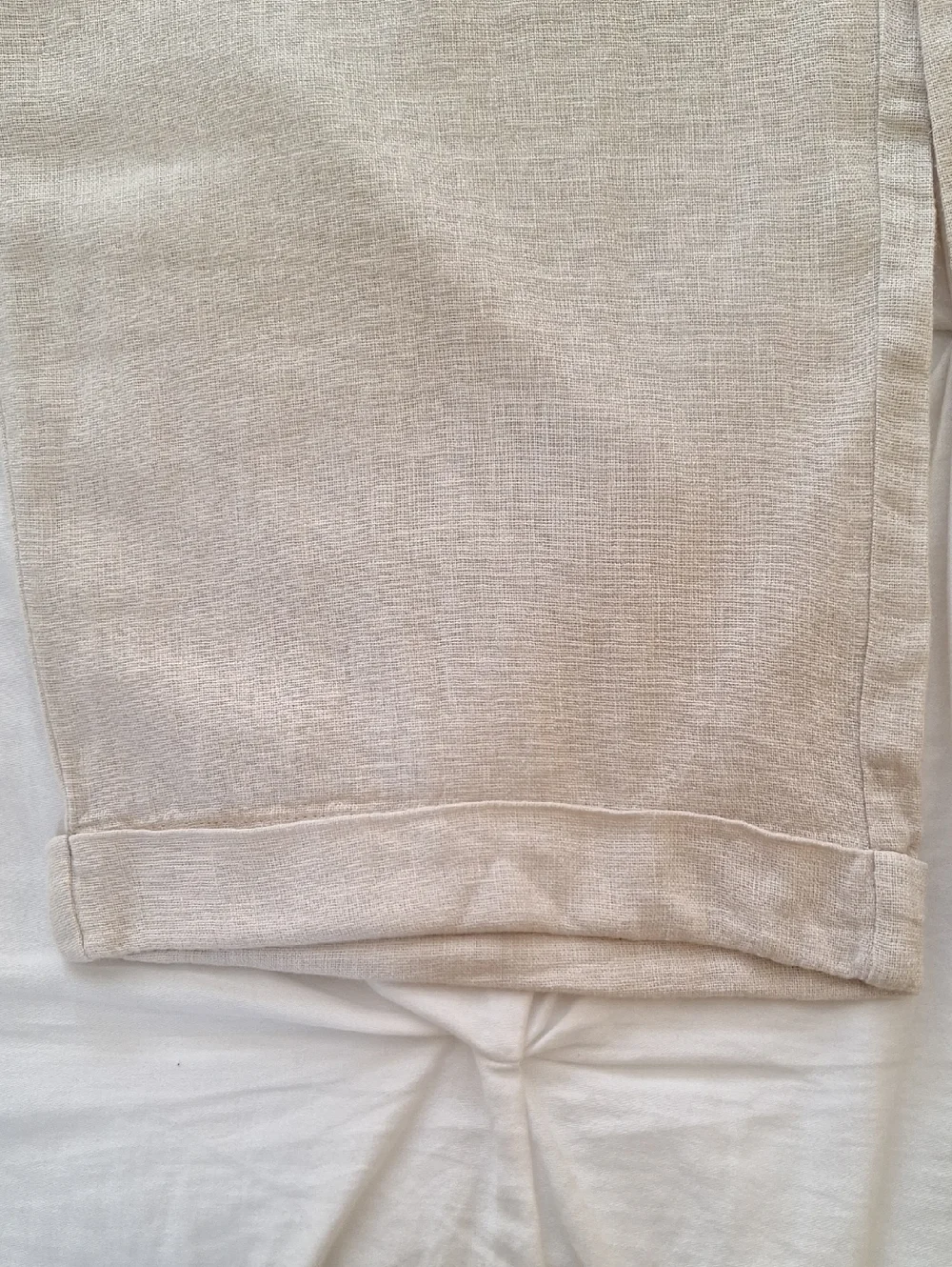 Neutral Wide-Leg Linen Blend Pants/Cropped 26in Inseam Medium - MP - Picture 4 of 7